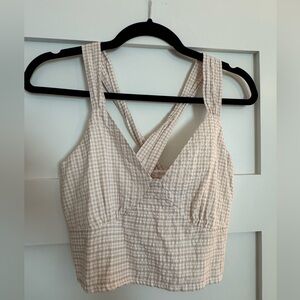 Abercrombie Checkered Beige Crop Top